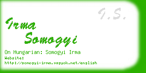 irma somogyi business card